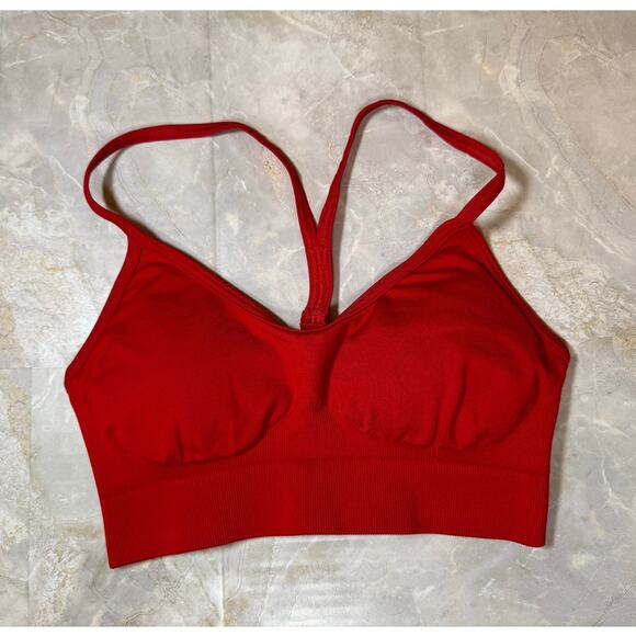 NWOT Womens Gymshark Sports Bra Red Size Small - Picture 1 of 5